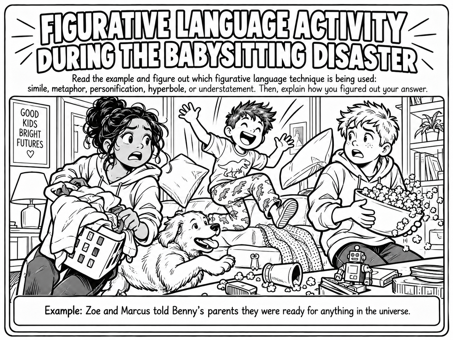 Figurative Language Activity | During the Babysitting Disaster... preview